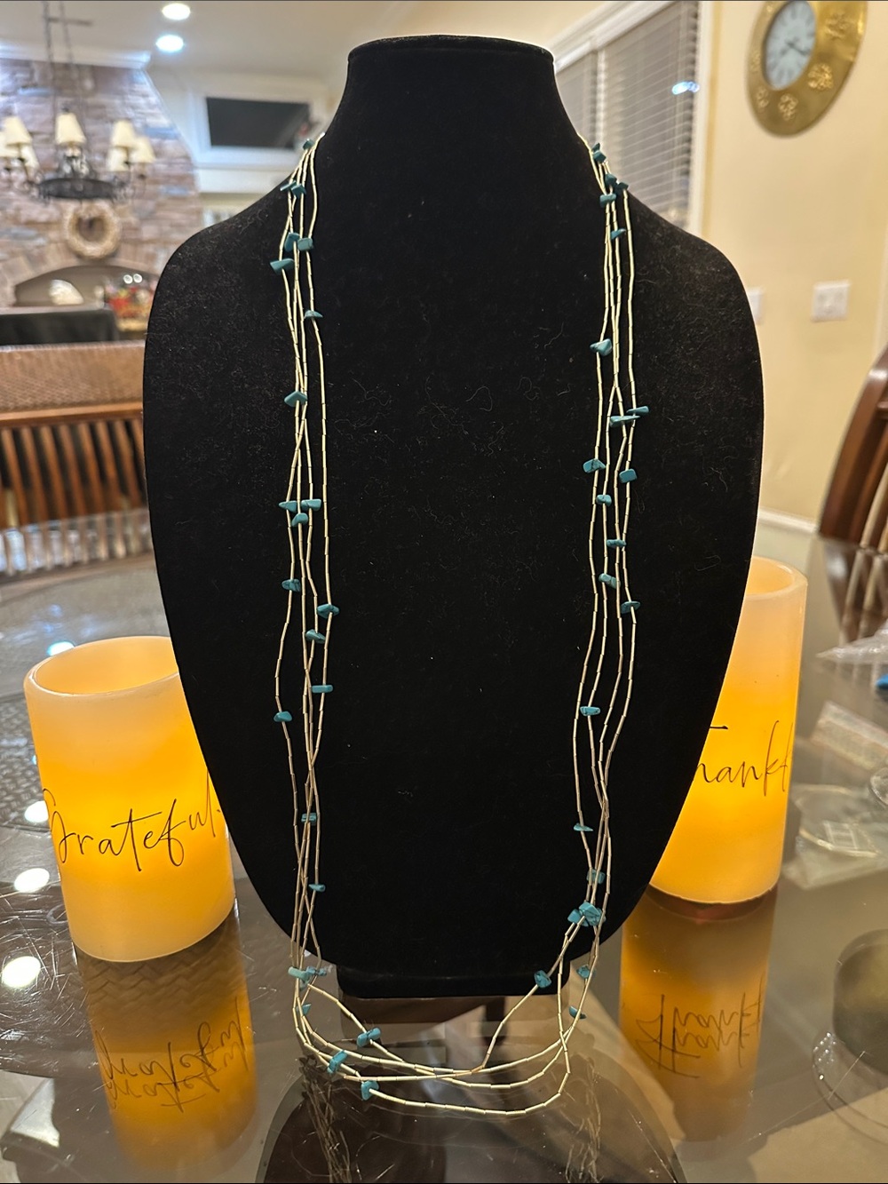 Individual Layered Sterling Silver & Turquoise Bead Necklace - Women Jewelry